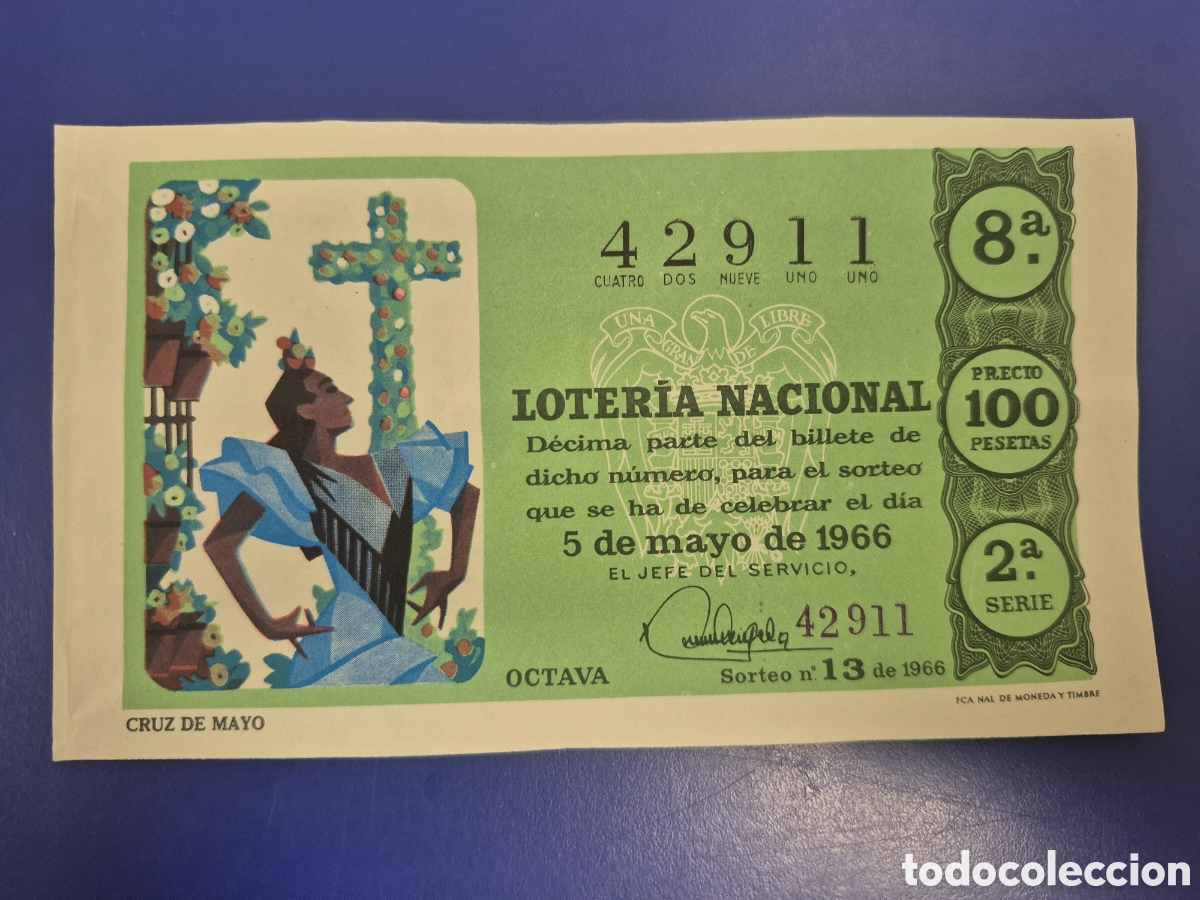 Loter&iacute;a Nacional: LOTERIA NACIONAL SORTEO 13 de 1962 SERIE 2