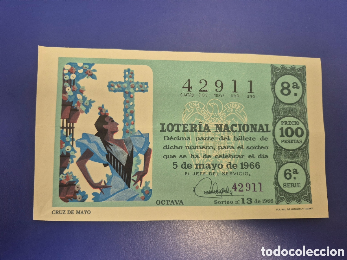 Loter&iacute;a Nacional: LOTERIA NACIONAL SORTEO 13 de 1962 SERIE 5