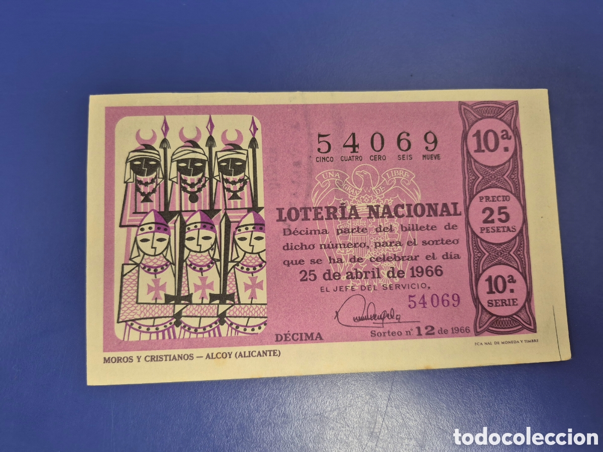 Loter&iacute;a Nacional: LOTERIA NACIONAL SORTEO 12 DE 1962 SERIE 10