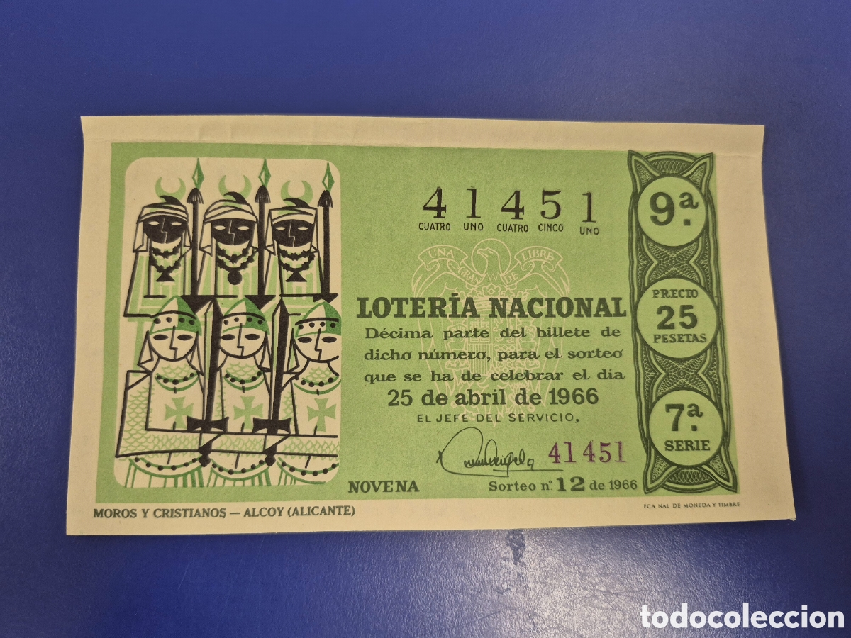 Loter&iacute;a Nacional: LOTERIA NACIONAL SORTEO 12 DE 1962 SERIE 7