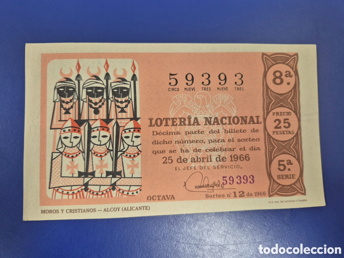 Loter&iacute;a Nacional: LOTERIA NACIONAL SORTEO 12 DE 1962 SERIE 5