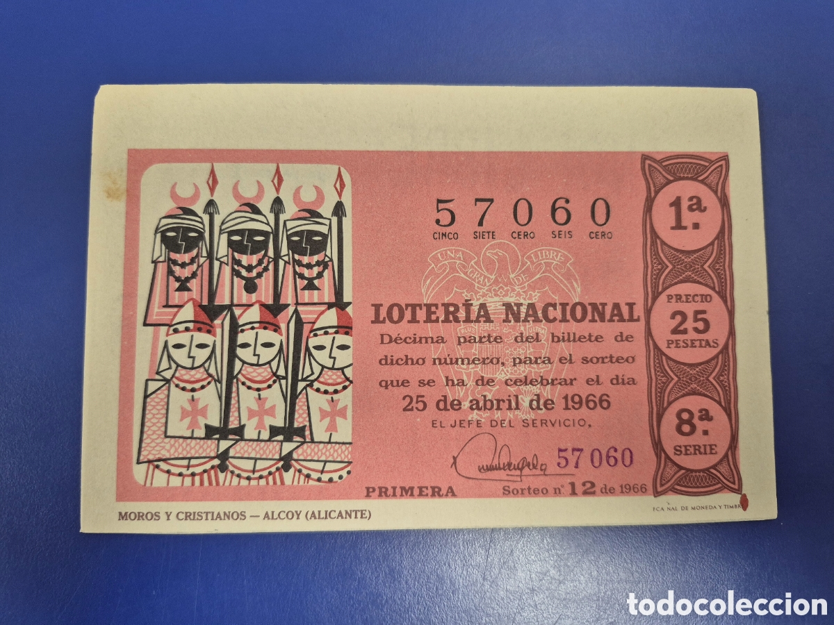 Loter&iacute;a Nacional: LOTERIA NACIONAL SORTEO 12 DE 1962 SERIE 8
