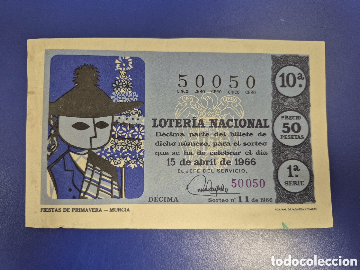 Loter&iacute;a Nacional: LOTERIA NACIONAL SORTEO 11 DE 1962 SERIE 1