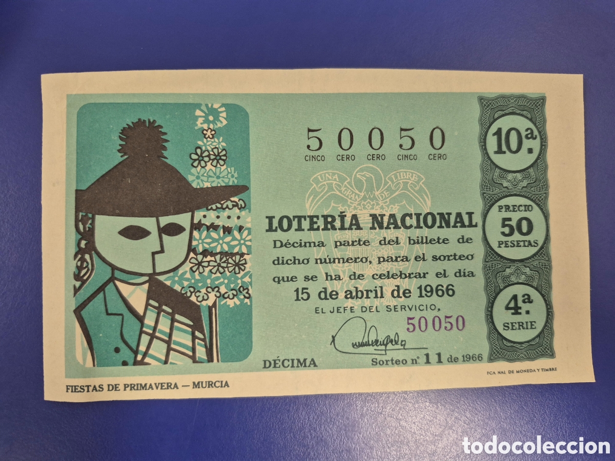 Loter&iacute;a Nacional: LOTERIA NACIONAL SORTEO 11 DE 1962 SERIE 4