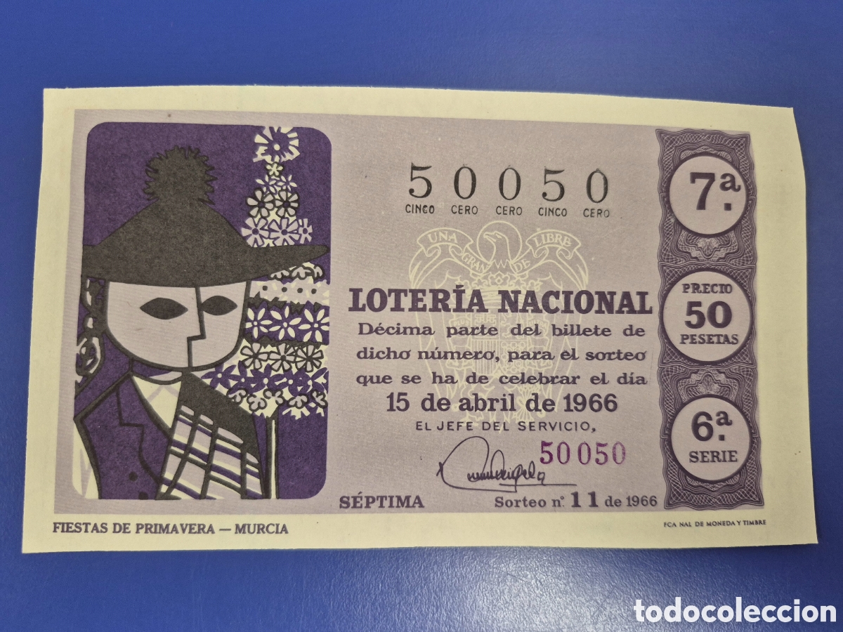 Loter&iacute;a Nacional: LOTERIA NACIONAL SORTEO 11 DE 1962 SERIE 6