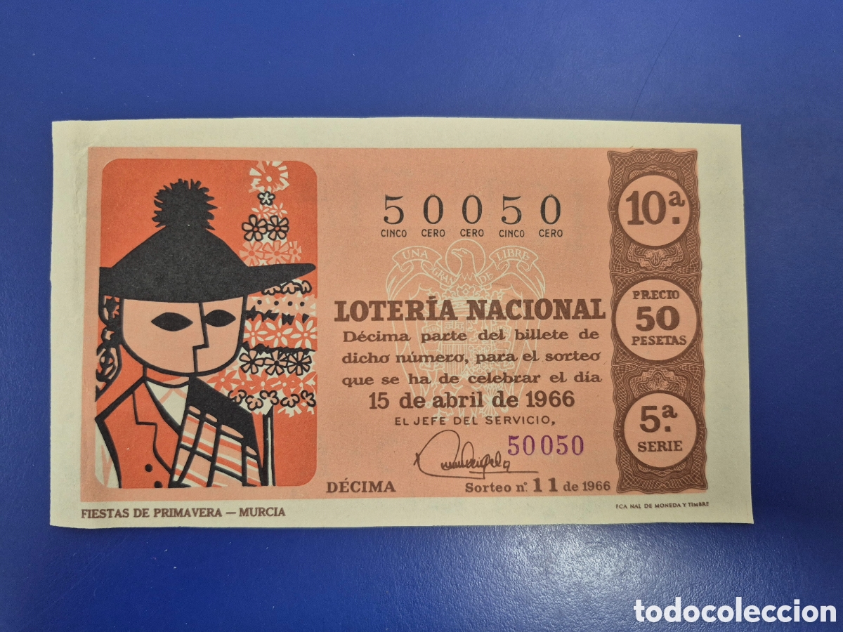 Loter&iacute;a Nacional: LOTERIA NACIONAL SORTEO 11 DE 1962 SERIE 5