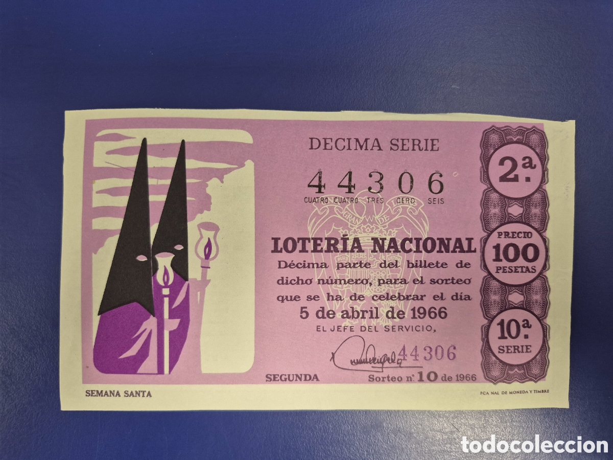 Loter&iacute;a Nacional: LOTERIA NACIONAL SORTEO 10 DE 1962 SERIE 10