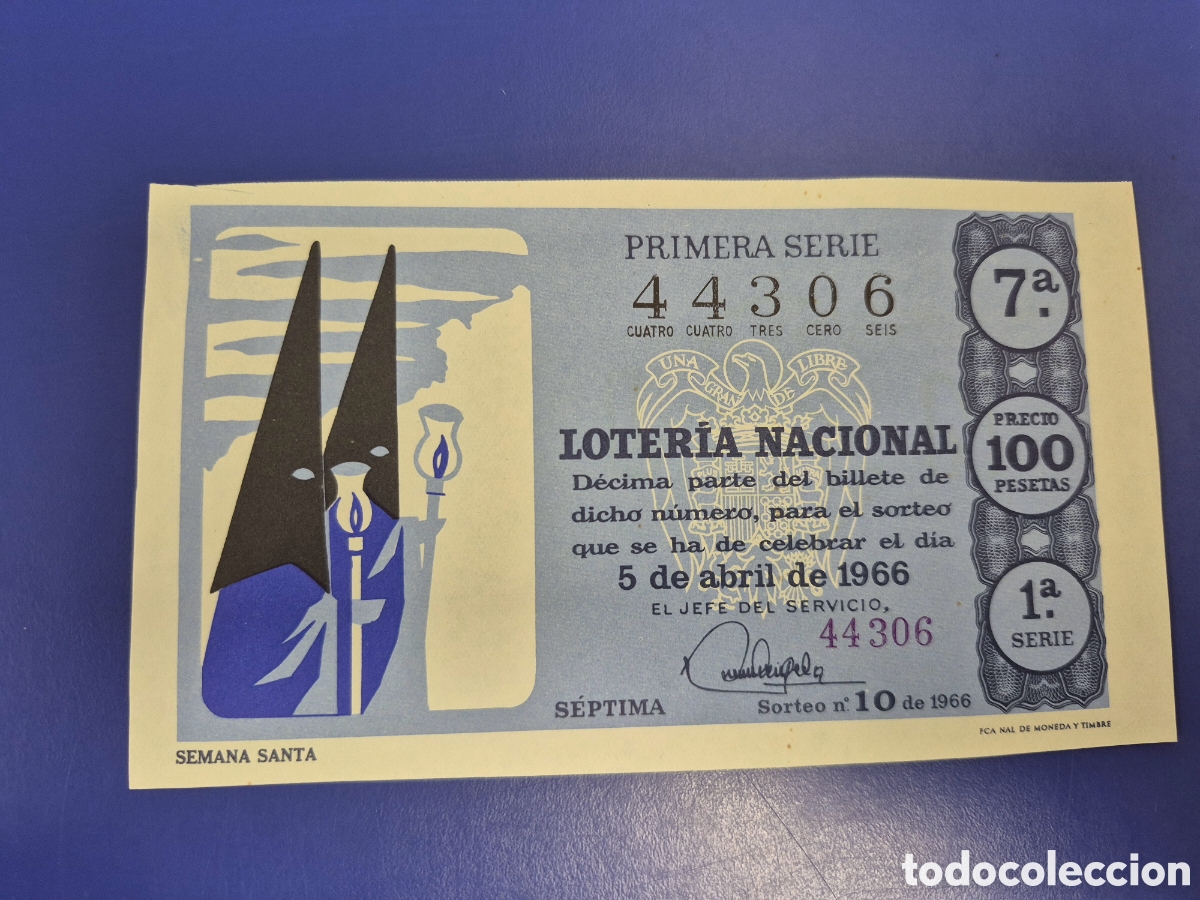 Loter&iacute;a Nacional: LOTERIA NACIONAL SORTEO 10 DE 1962 SERIE 1