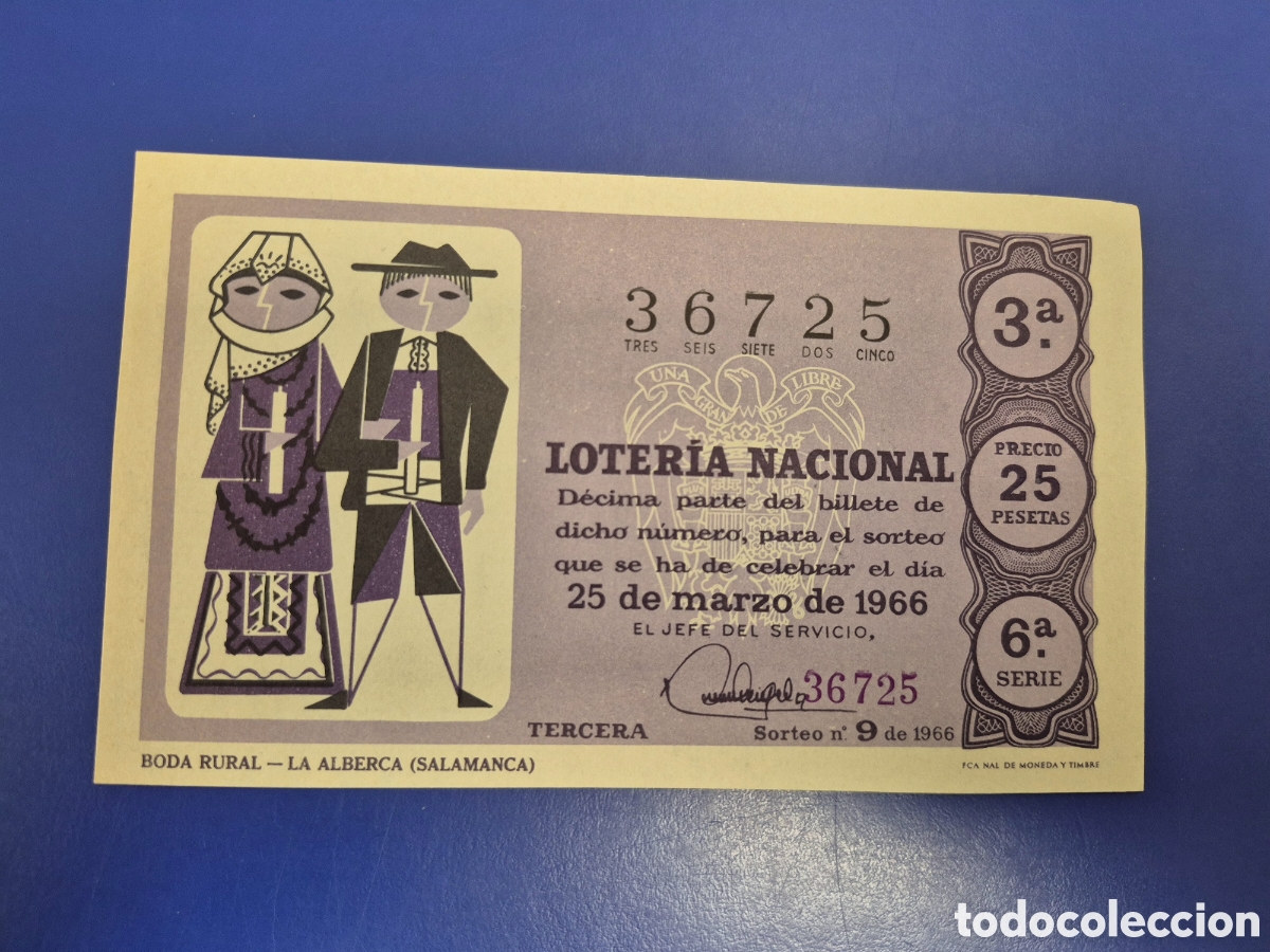 Loter&iacute;a Nacional: LOTERIA NACIONAL SORTEO 9 DE 1966 SERIE 6