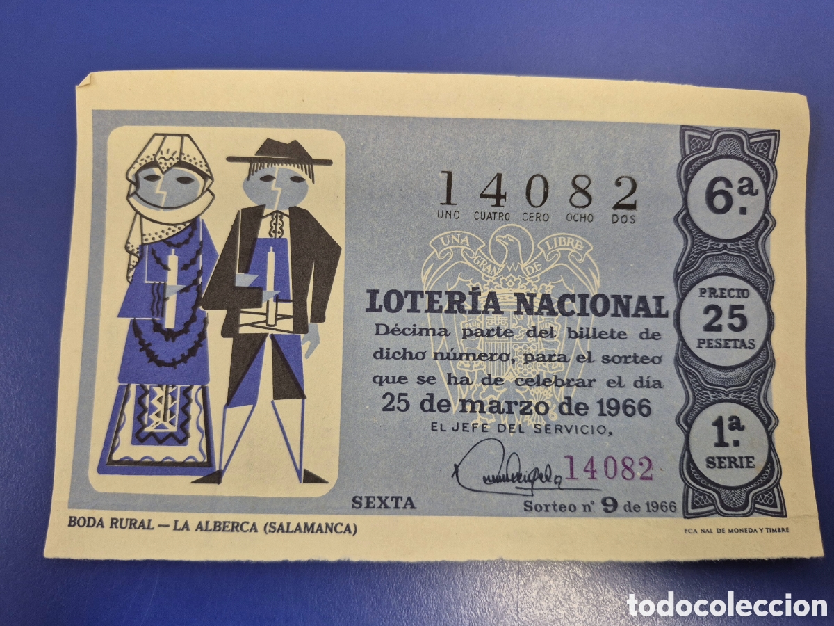 Loter&iacute;a Nacional: LOTERIA NACIONAL SORTEO 9 DE 1966 SERIE 1