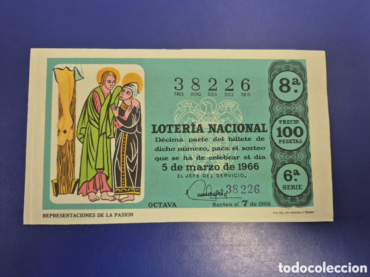 Loter&iacute;a Nacional: LOTERIA NACIONAL SORTEO 7 DE 1966 SERIE 6