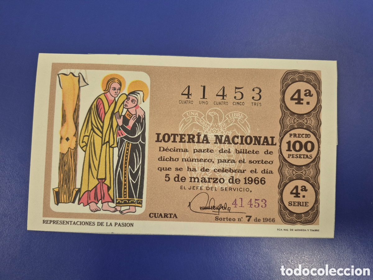 Loter&iacute;a Nacional: LOTERIA NACIONAL SORTEO 7 DE 1966 SERIE 4