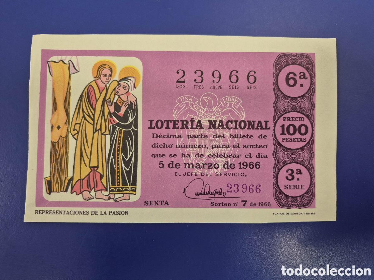 Loter&iacute;a Nacional: LOTERIA NACIONAL SORTEO 7 DE 1966 SERIE 3