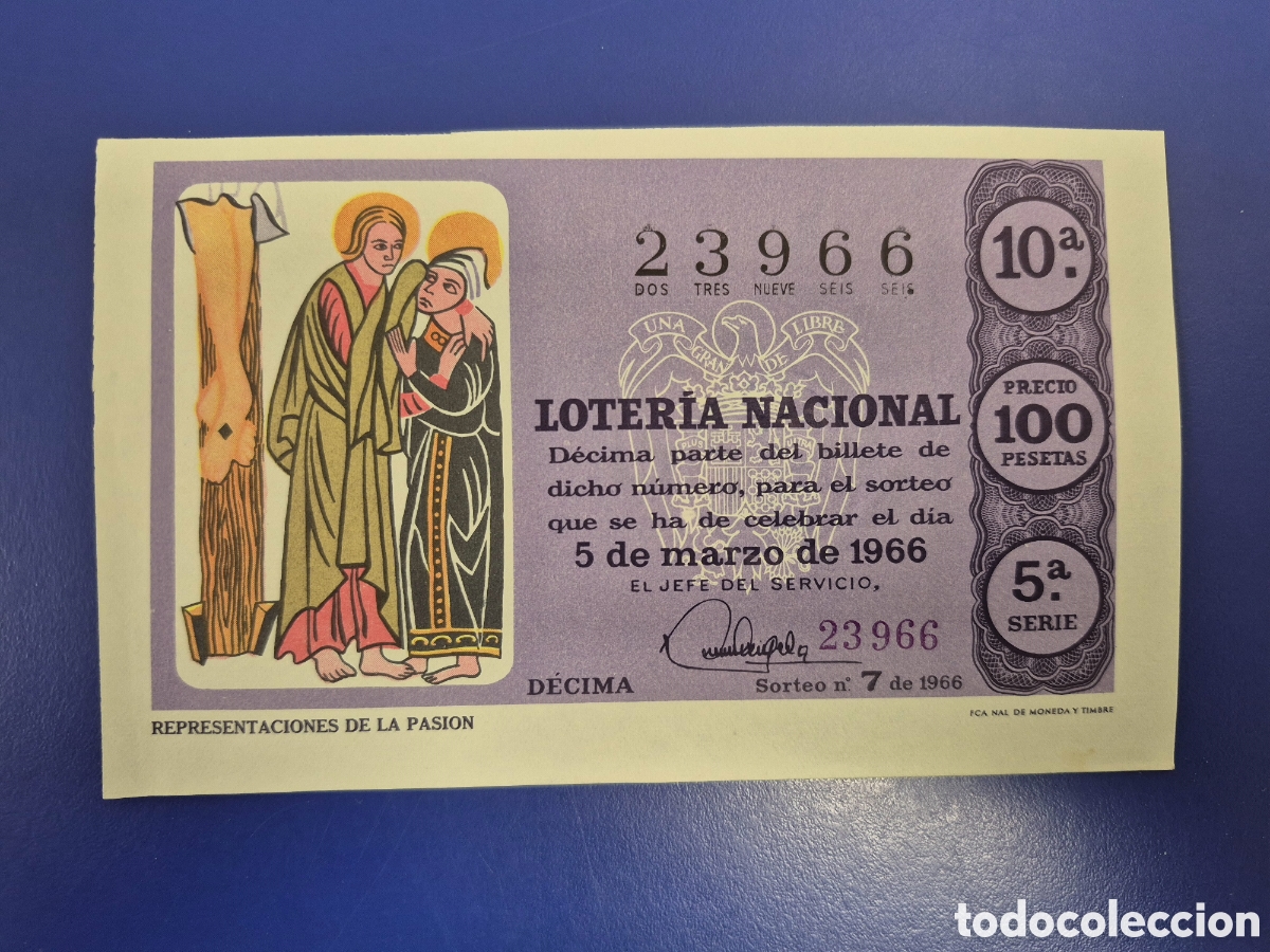 Loter&iacute;a Nacional: LOTERIA NACIONAL SORTEO 7 DE 1966 SERIE 5