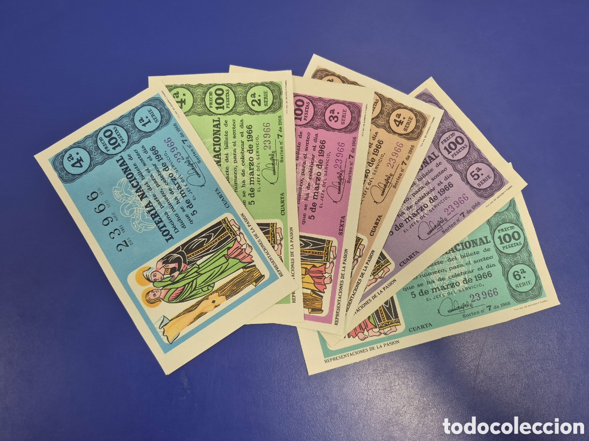 Loter&iacute;a Nacional: LOTERIA NACIONAL SORTEO 7 DE 1966 SERIE COMPLETA