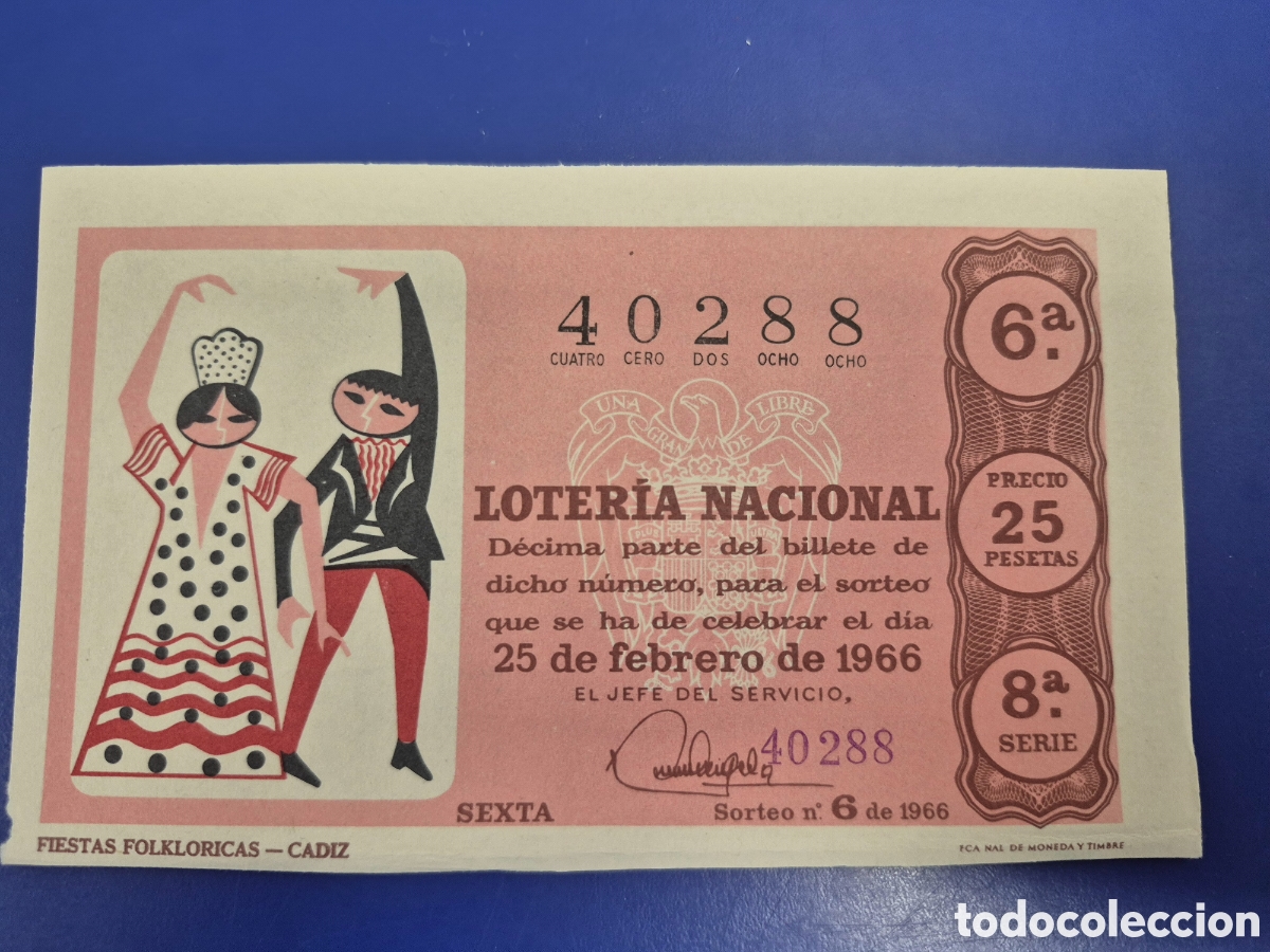 Loter&iacute;a Nacional: LOTERIA NACIONAL SORTEO 6 DE 1966 SERIE 8