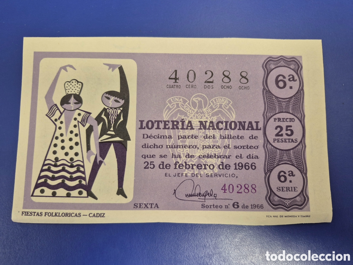 Loter&iacute;a Nacional: LOTERIA NACIONAL SORTEO 6 DE 1966 SERIE 6