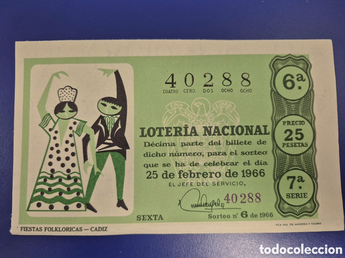 Loter&iacute;a Nacional: LOTERIA NACIONAL SORTEO 6 DE 1966 SERIE 7