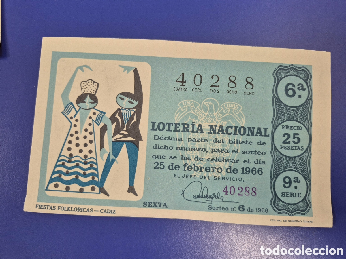 Loter&iacute;a Nacional: LOTERIA NACIONAL SORTEO 6 DE 1966 SERIE 9
