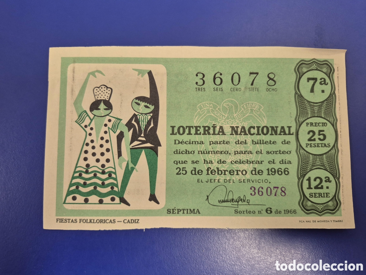Loter&iacute;a Nacional: LOTERIA NACIONAL SORTEO 6 DE 1966 SERIE 12