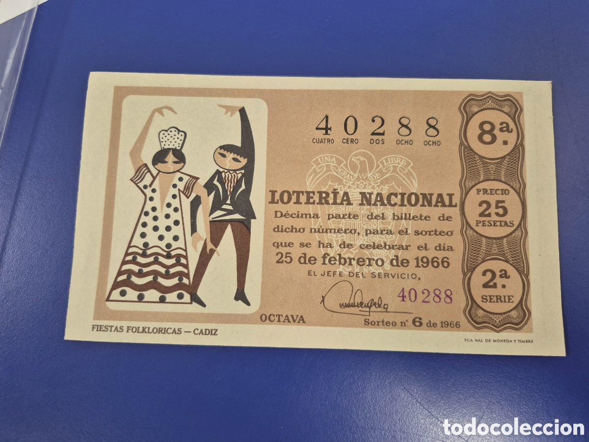 Loter&iacute;a Nacional: LOTERIA NACIONAL SORTEO 6 DE 1966 SERIE 2