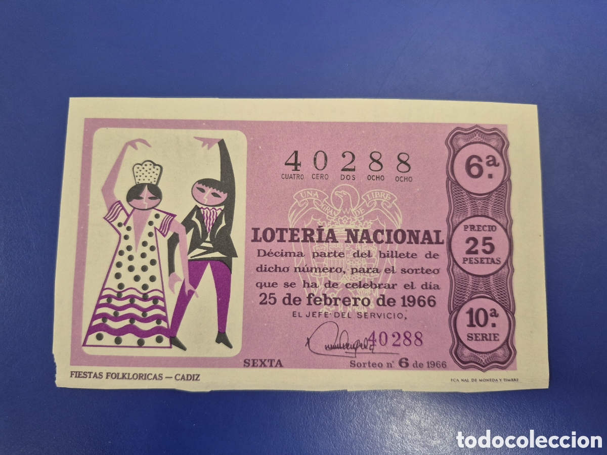 Loter&iacute;a Nacional: LOTERIA NACIONAL SORTEO 6 DE 1966 SERIE 10