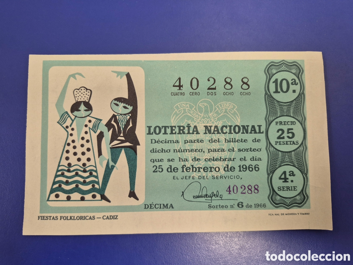 Loter&iacute;a Nacional: LOTERIA NACIONAL SORTEO 6 DE 1966 SERIE 4