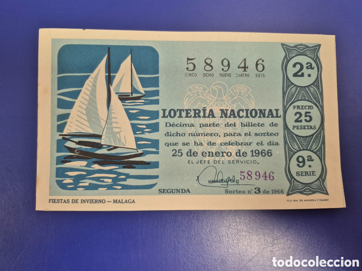 Loter&iacute;a Nacional: LOTERIA NACIONAL SORTEO 3 DE 1966 SERIE 9
