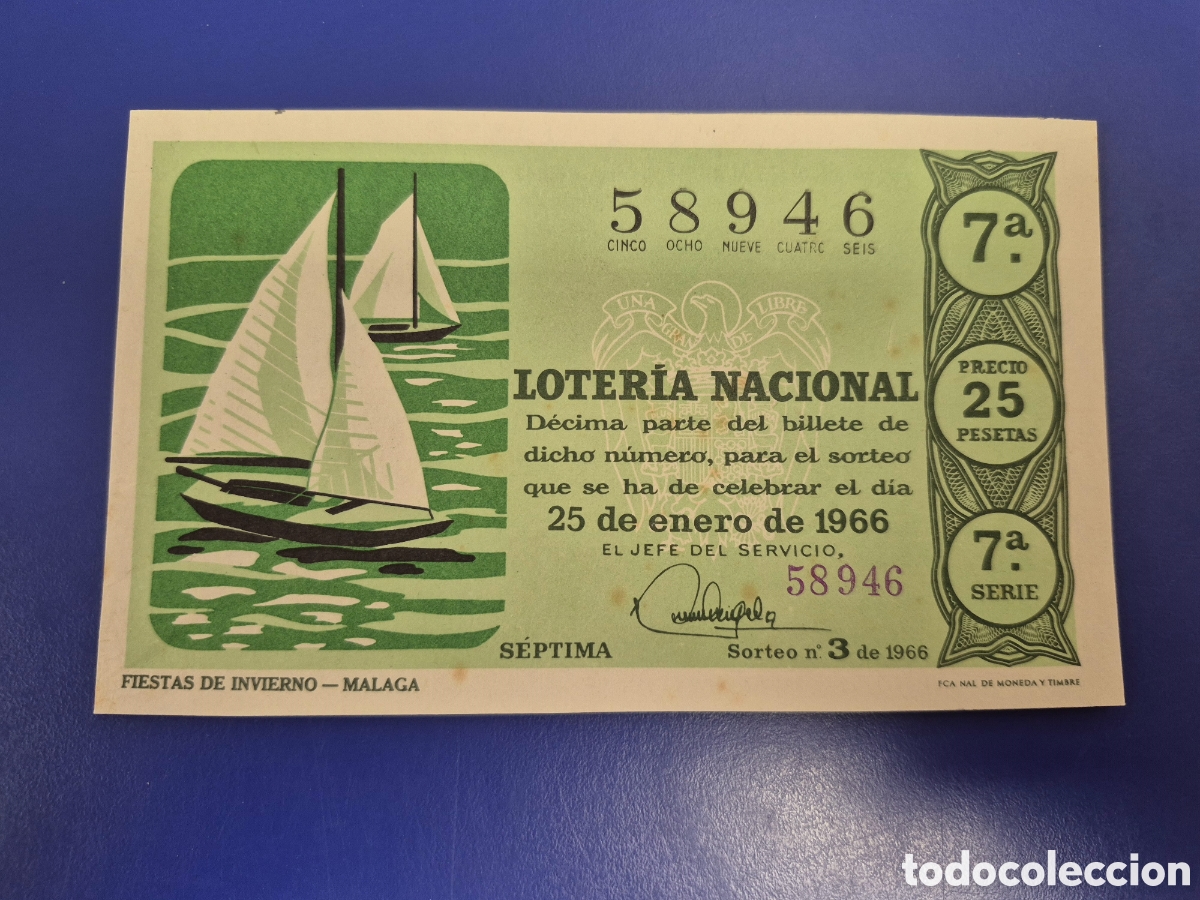 Loter&iacute;a Nacional: LOTERIA NACIONAL SORTEO 3 DE 1966 SERIE 7
