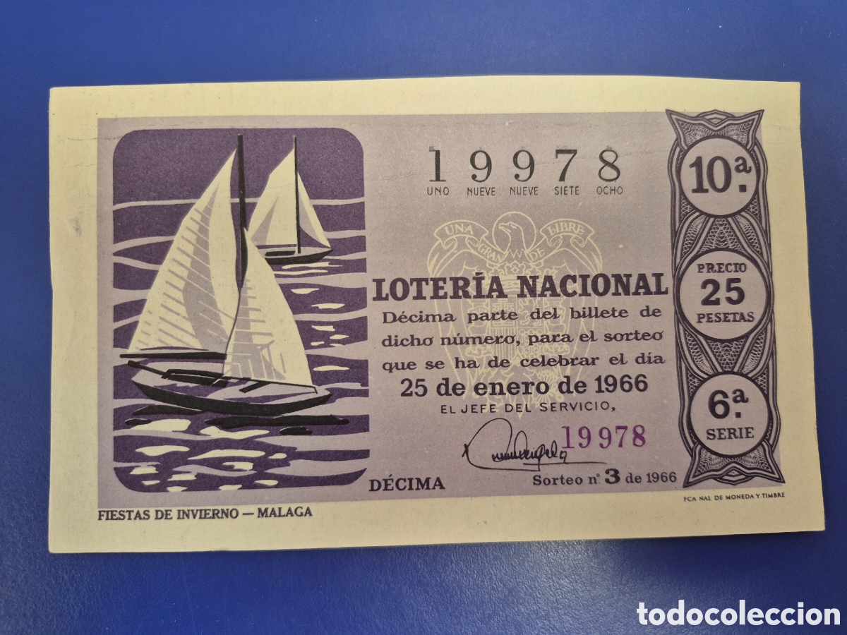 Loter&iacute;a Nacional: LOTERIA NACIONAL SORTEO 3 DE 1966 SERIE 6