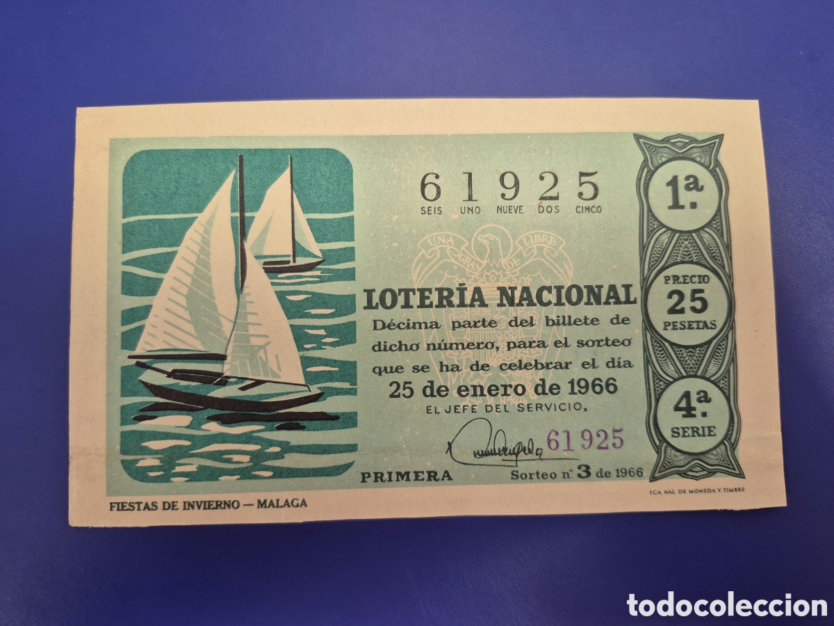 Loter&iacute;a Nacional: LOTERIA NACIONAL SORTEO 3 DE 1966 SERIE 4