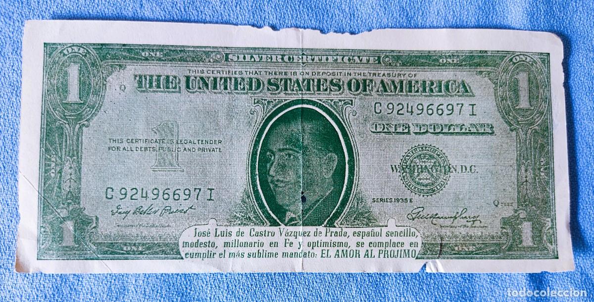 Loter&iacute;a Nacional: REPRESENTACION DE UN BILLETE DE UN DOLAR UTILIZADO PARA UN SORTEO A&Ntilde;O 1962