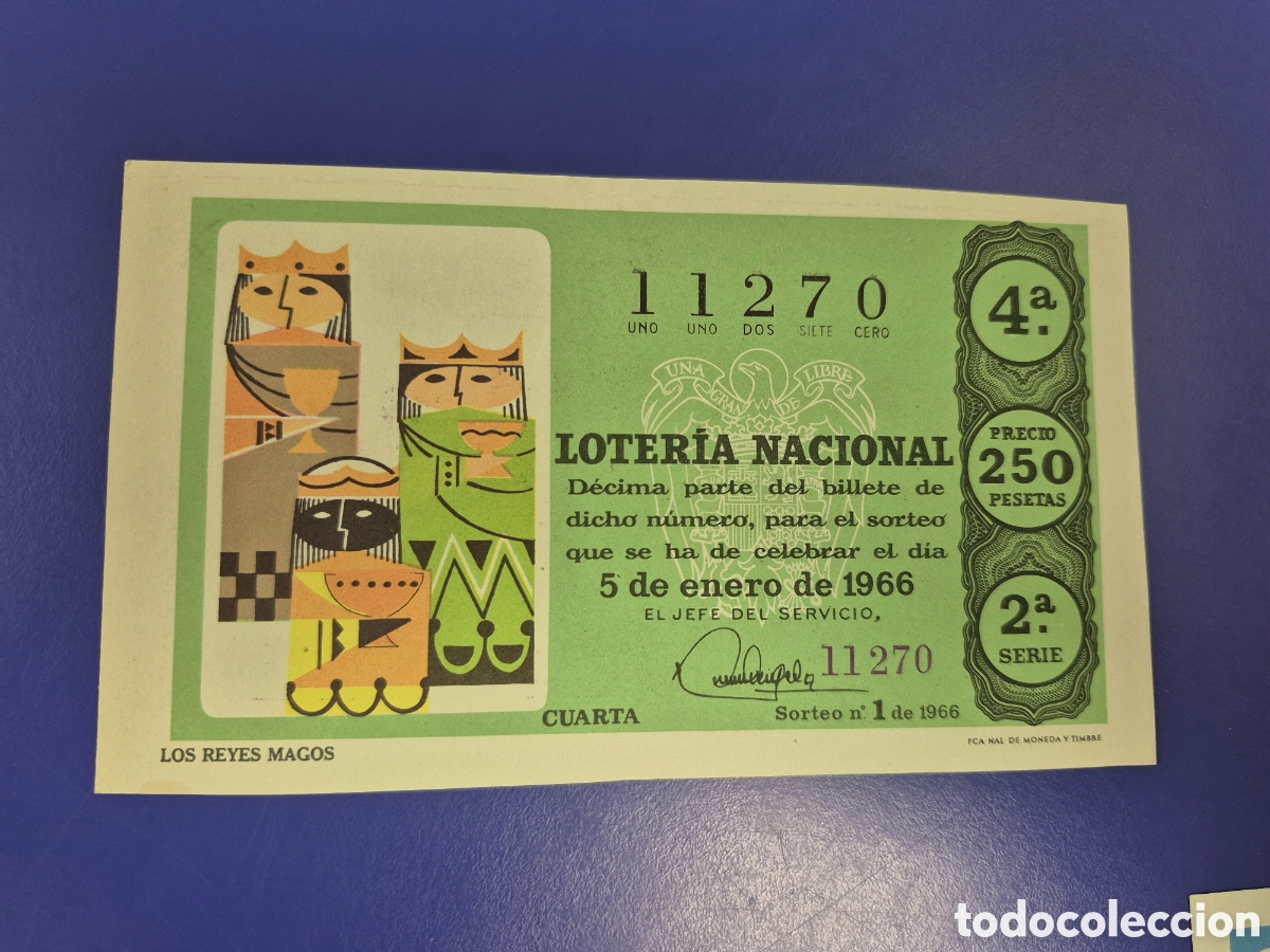Loter&iacute;a Nacional: LOTERIA NACIONAL SORTEO 1 DE 1966 NI&Ntilde;O SERIE 2