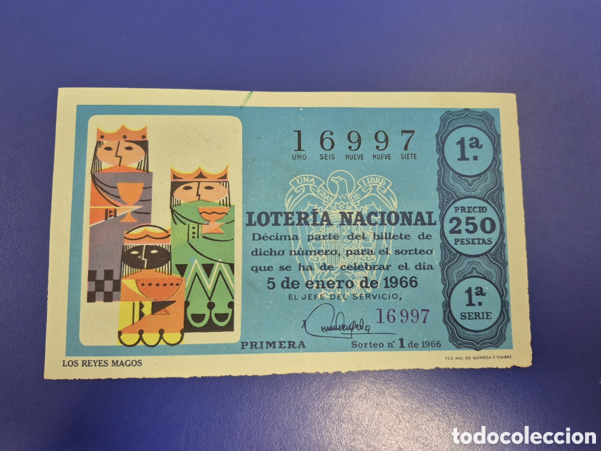 Loter&iacute;a Nacional: LOTERIA NACIONAL SORTEO 1 DE 1966 NI&Ntilde;O SERIE 1