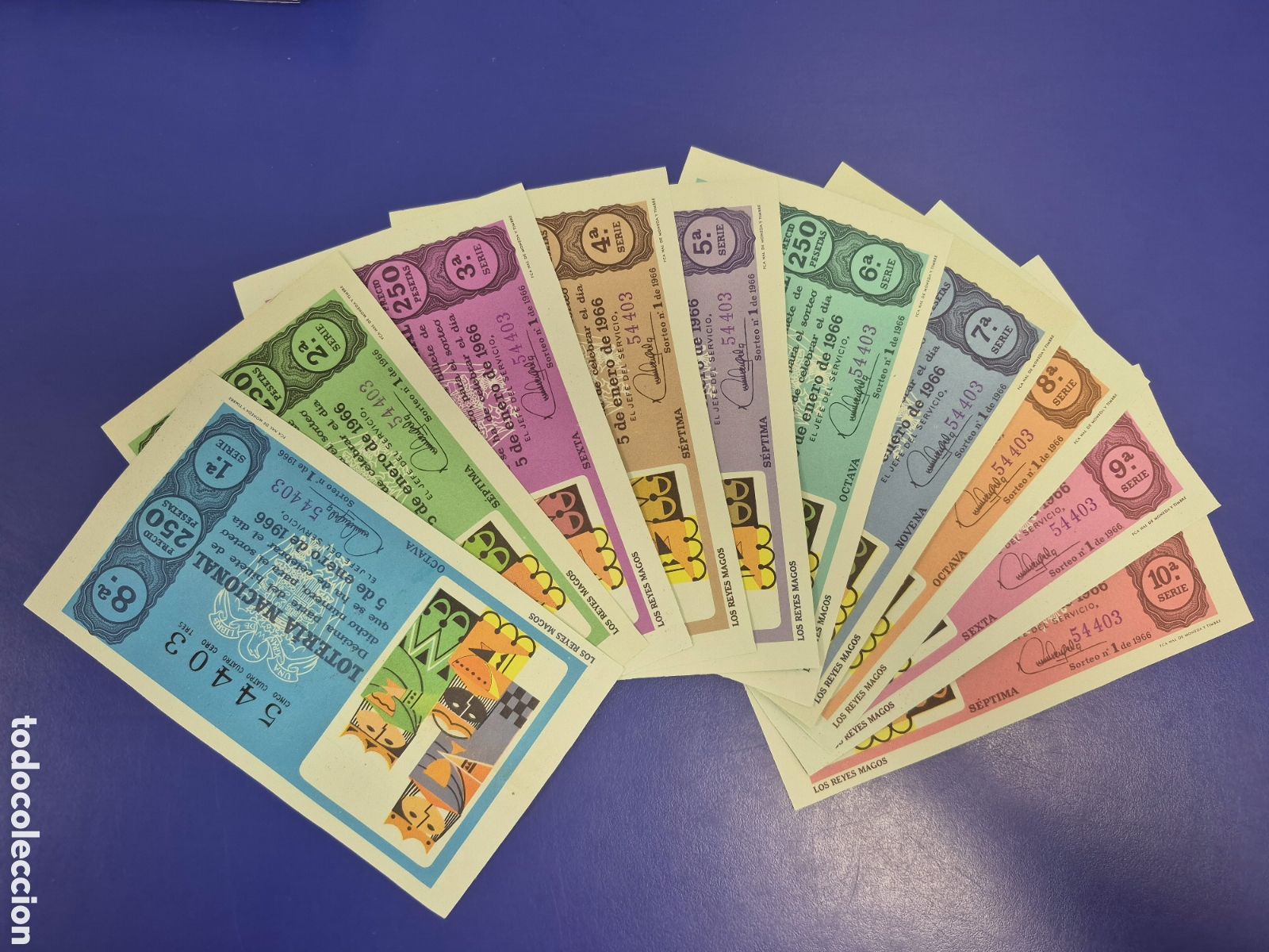 Loter&iacute;a Nacional: LOTERIA NACIONAL SORTEO 1 DE 1966 NI&Ntilde;O SERIE COMPLETA