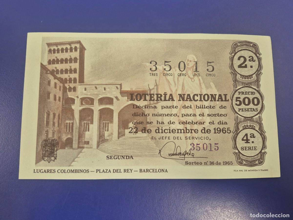 Loter&iacute;a Nacional: LOTERIA NACIONAL SORTEO 1 DE 1965 NAVIDAD SERIE 4