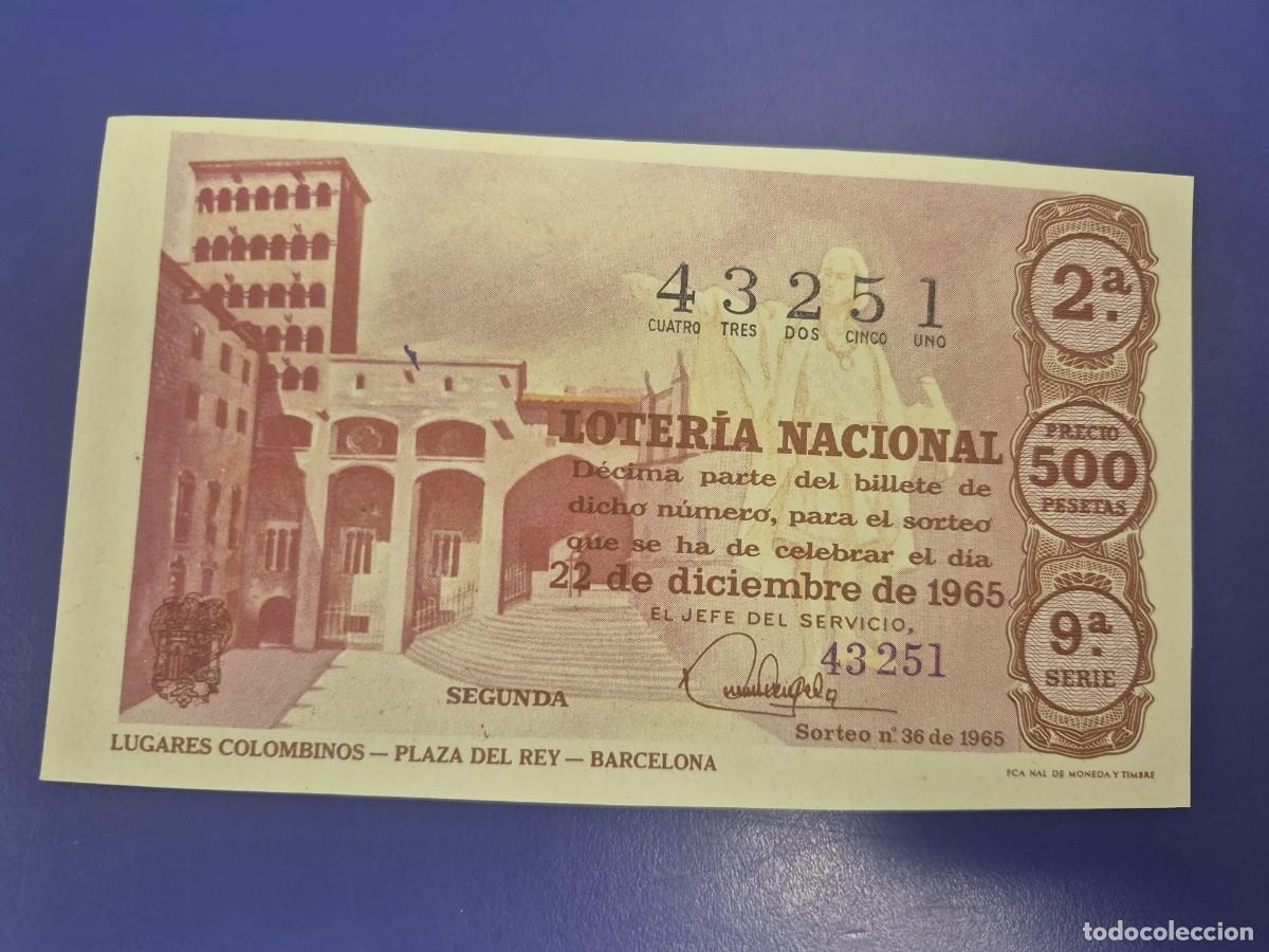 Loter&iacute;a Nacional: LOTERIA NACIONAL SORTEO 1 DE 1965 NAVIDAD SERIE 9
