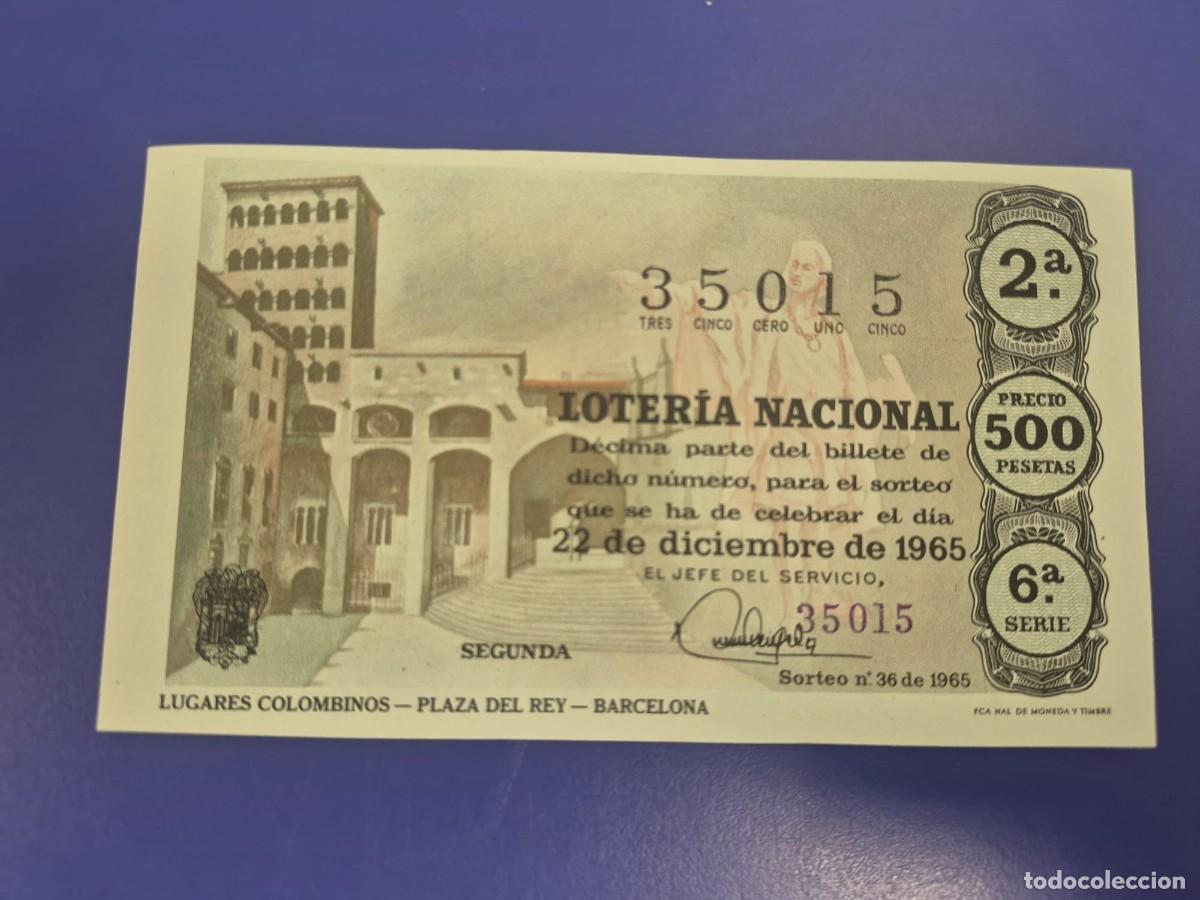 Loter&iacute;a Nacional: LOTERIA NACIONAL SORTEO 1 DE 1965 NAVIDAD SERIE 6