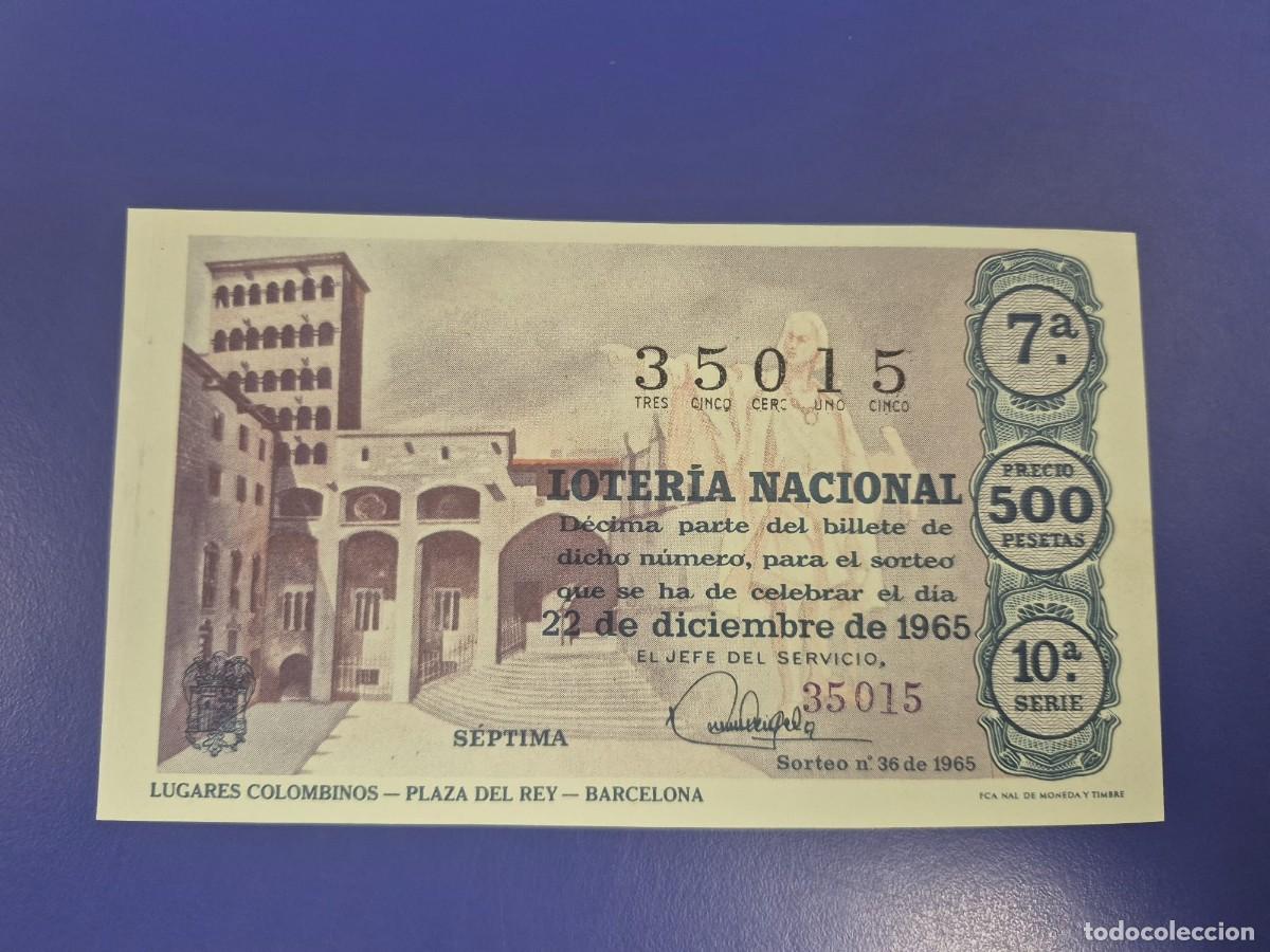 Loter&iacute;a Nacional: LOTERIA NACIONAL SORTEO 1 DE 1965 NAVIDAD SERIE 10