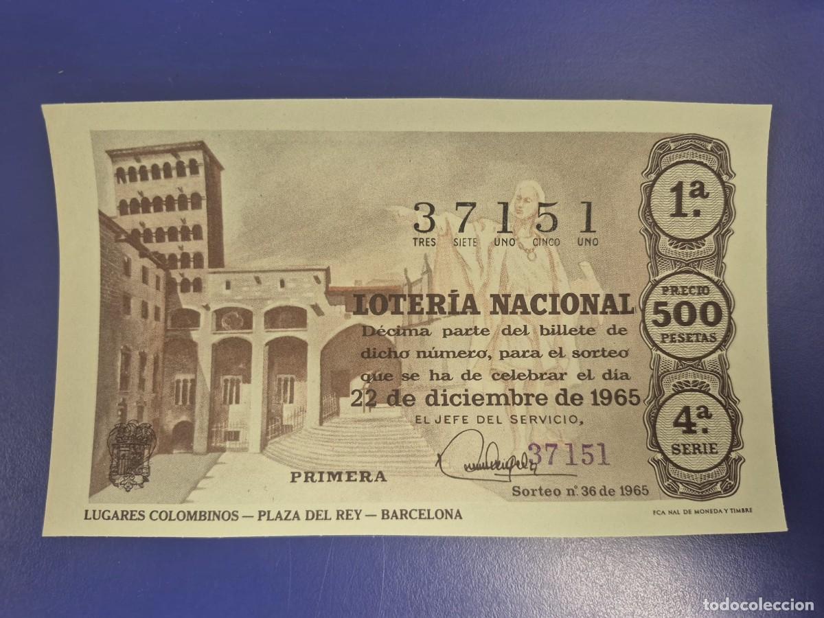 Loter&iacute;a Nacional: LOTERIA NACIONAL SORTEO 1 DE 1965 NAVIDAD SERIE 4