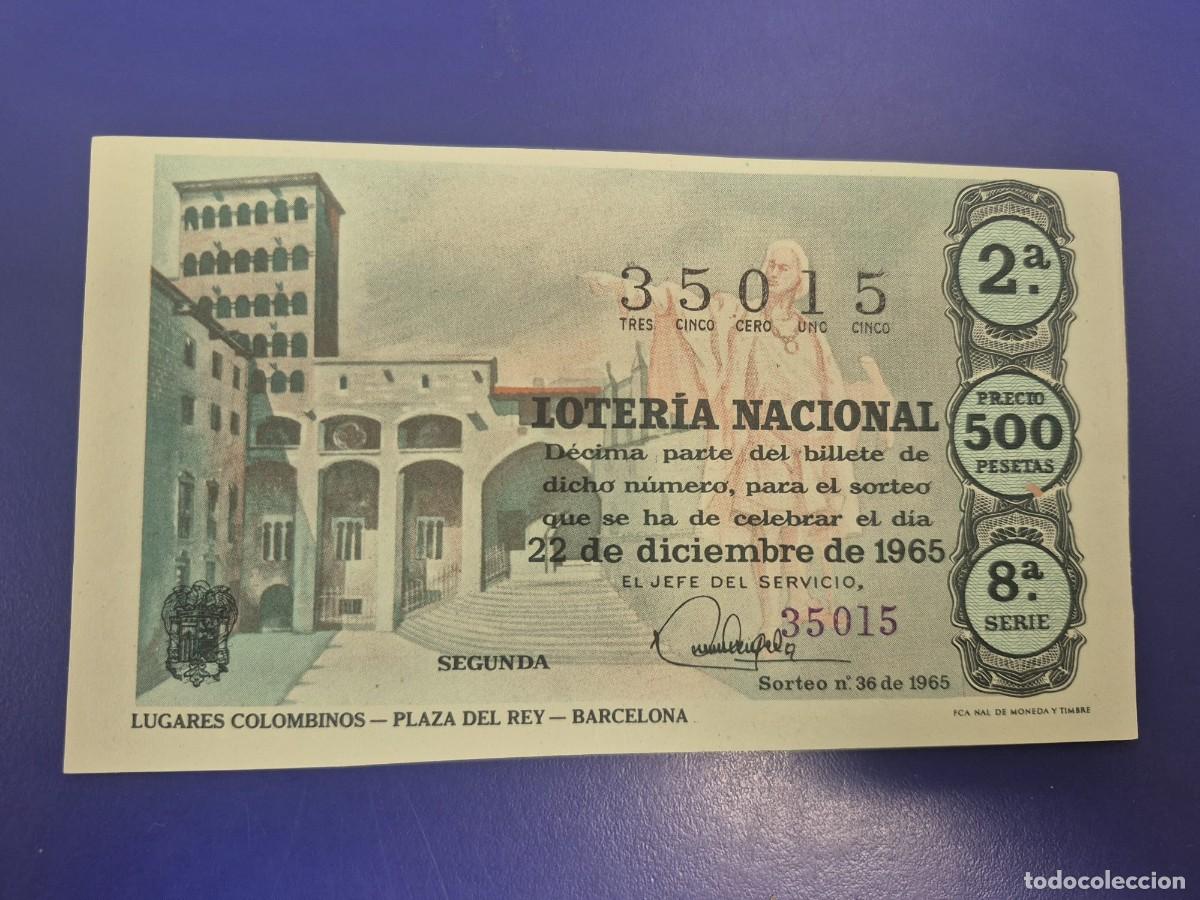 Loter&iacute;a Nacional: LOTERIA NACIONAL SORTEO 1 DE 1965 NAVIDAD SERIE 8