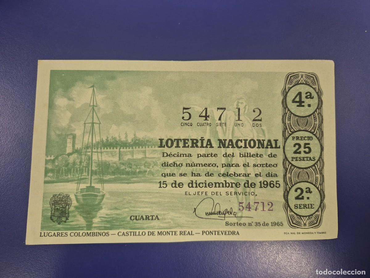 Loter&iacute;a Nacional: LOTERIA NACIONAL SORTEO 35 DE 1965 SERIE 2