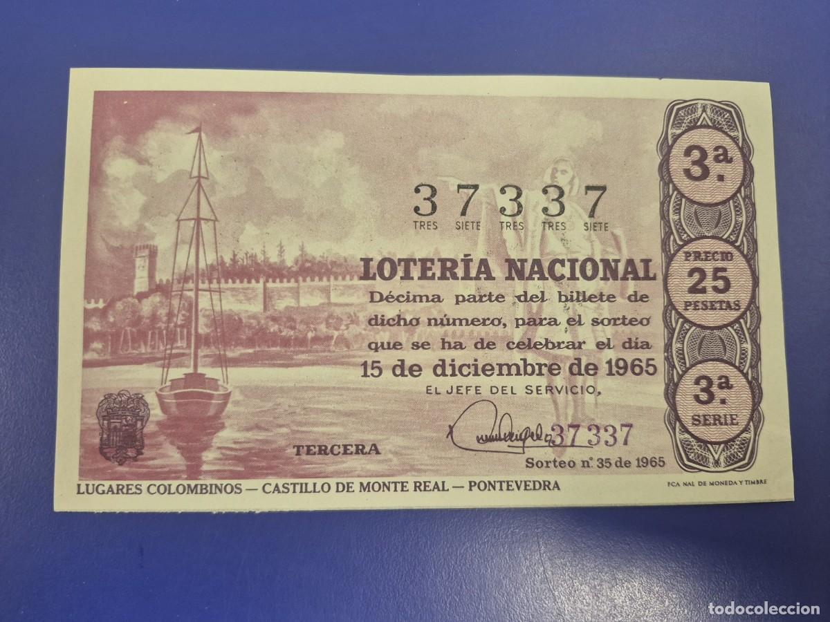 Loter&iacute;a Nacional: LOTERIA NACIONAL SORTEO 35 DE 1965 SERIE 3
