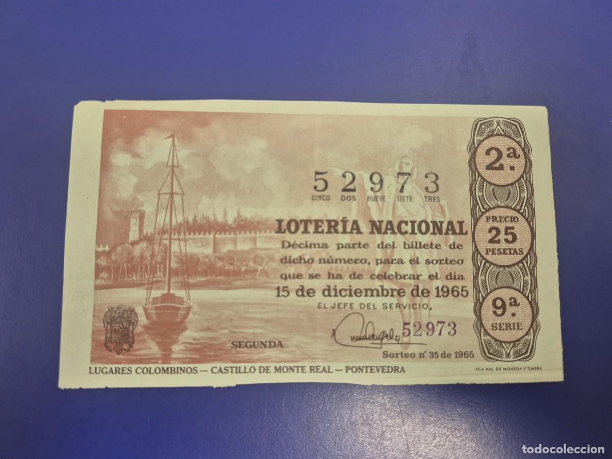 Loter&iacute;a Nacional: LOTERIA NACIONAL SORTEO 35 DE 1965 SERIE 9