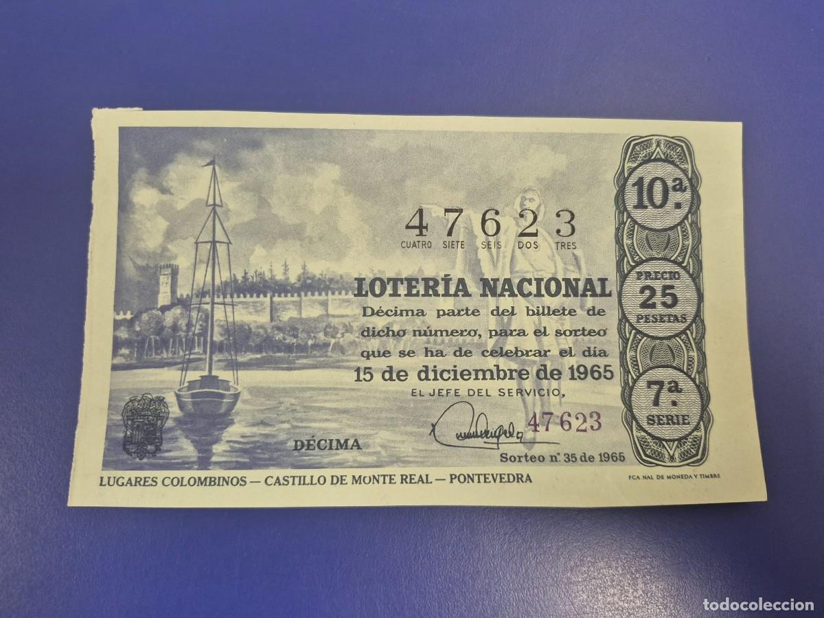 Loter&iacute;a Nacional: LOTERIA NACIONAL SORTEO 35 DE 1965 SERIE 7