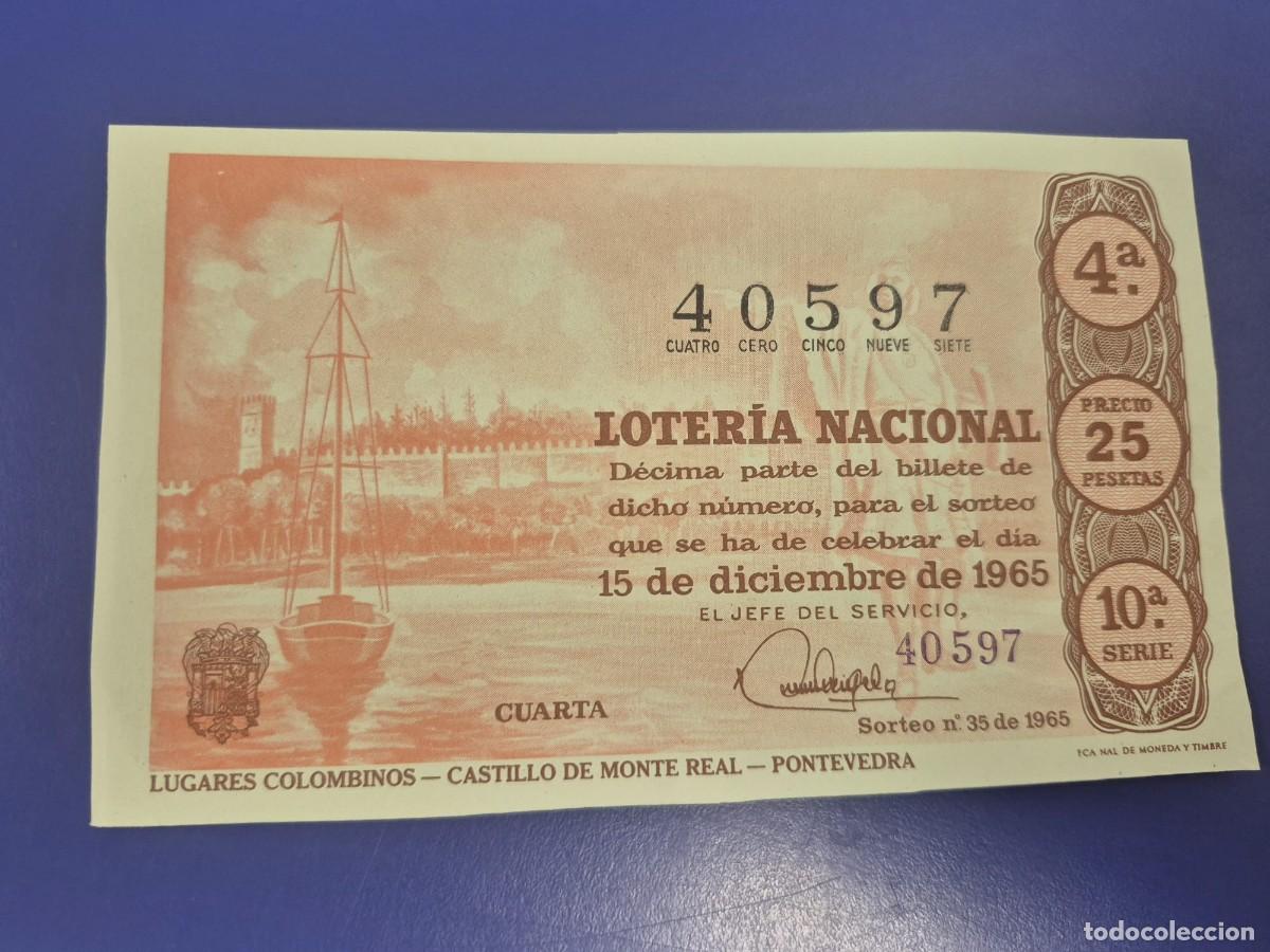 Loter&iacute;a Nacional: LOTERIA NACIONAL SORTEO 35 DE 1965 SERIE 10