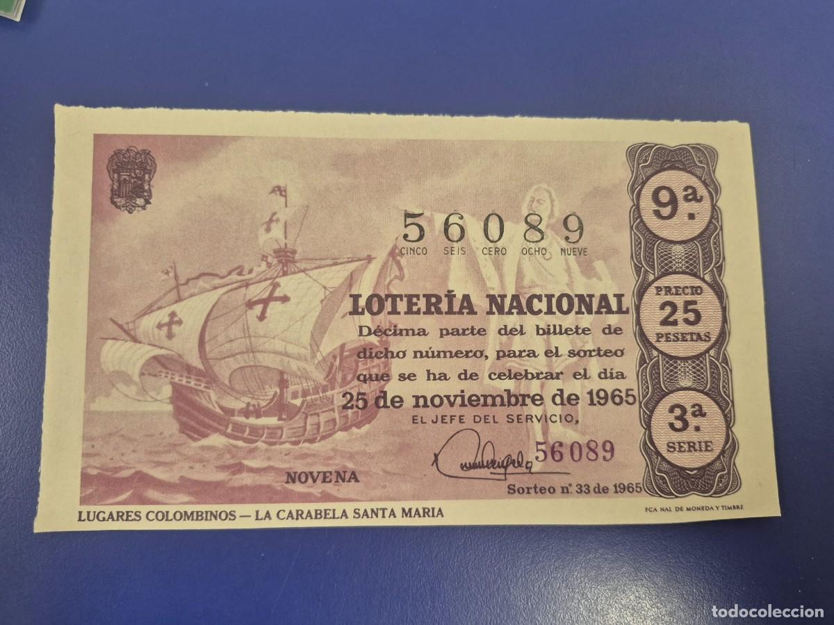 Loter&iacute;a Nacional: LOTERIA NACIONAL SORTEO 33 DE 1965 SERIE 3