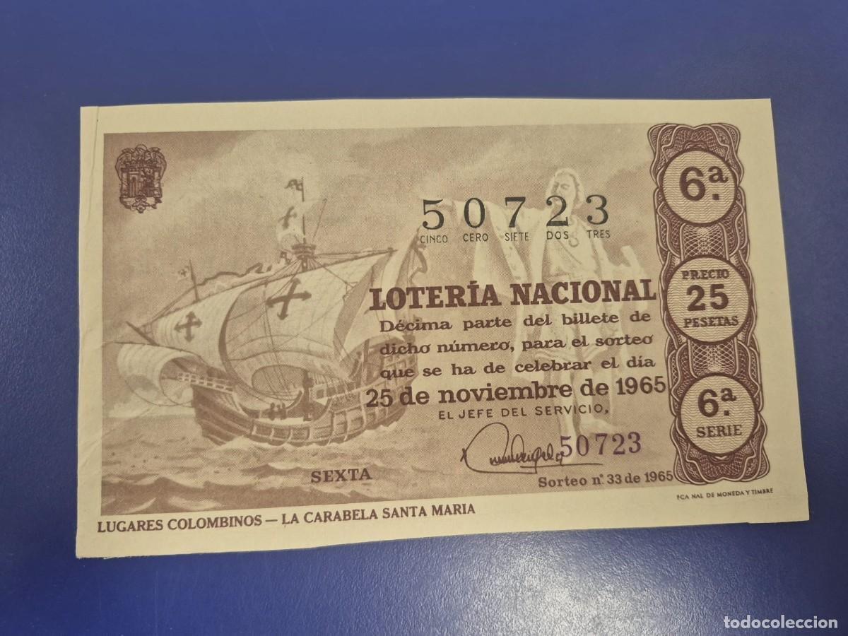 Loter&iacute;a Nacional: LOTERIA NACIONAL SORTEO 33 DE 1965 SERIE 6