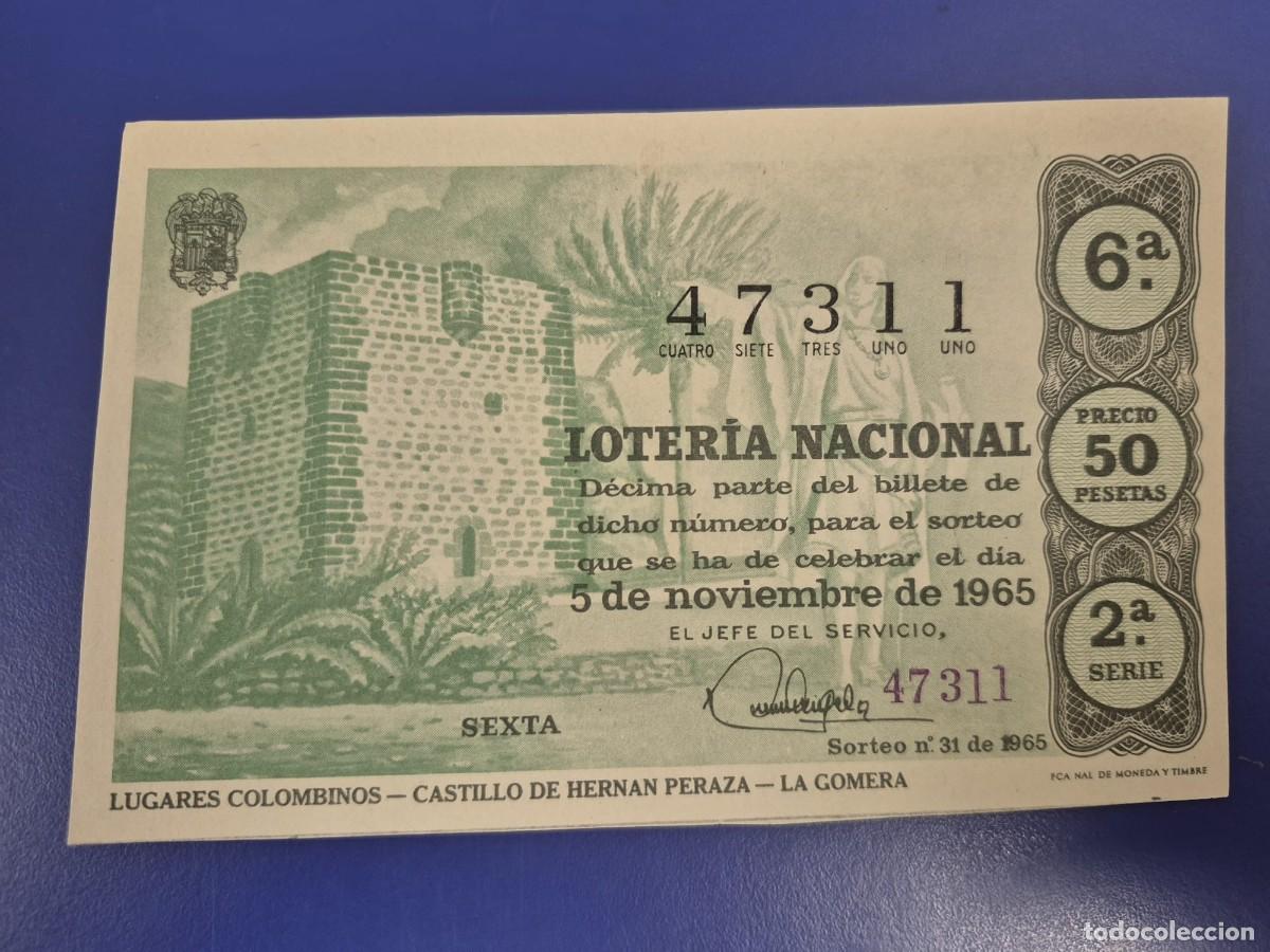 Loter&iacute;a Nacional: LOTERIA NACIONAL SORTEO 31 DE 1965 SERIE 2