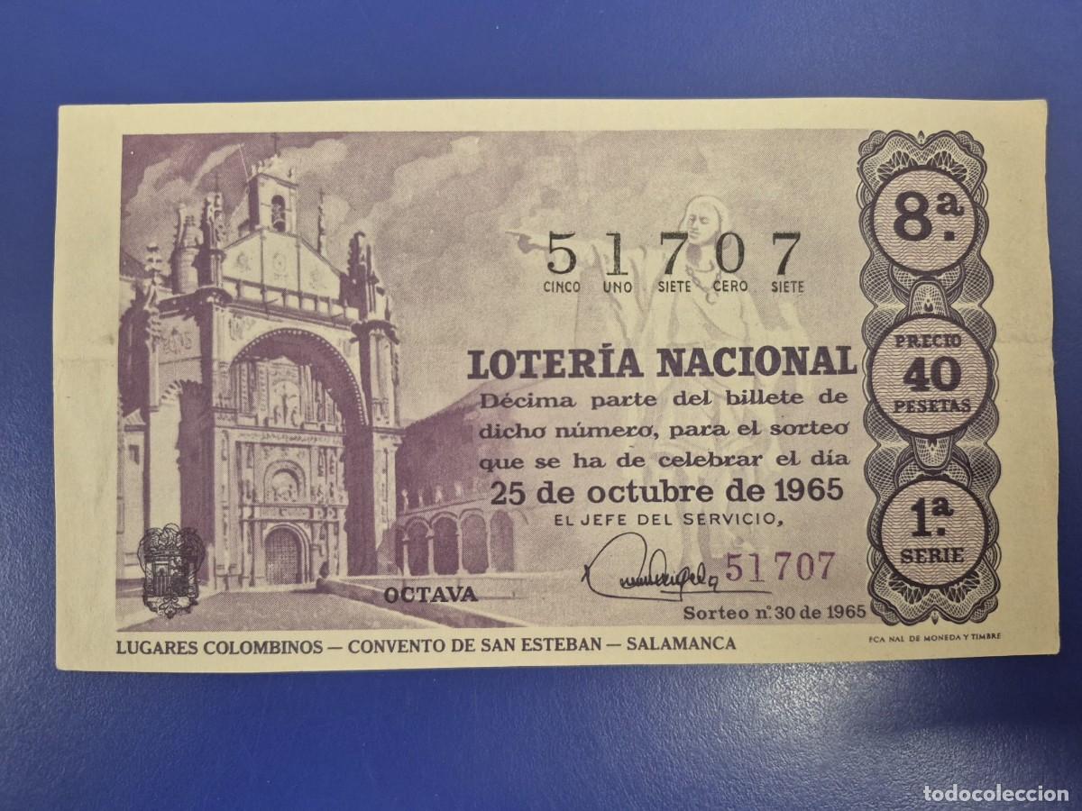 Loter&iacute;a Nacional: LOTERIA NACIONAL SORTEO 30 DE 1965 SERIE 1